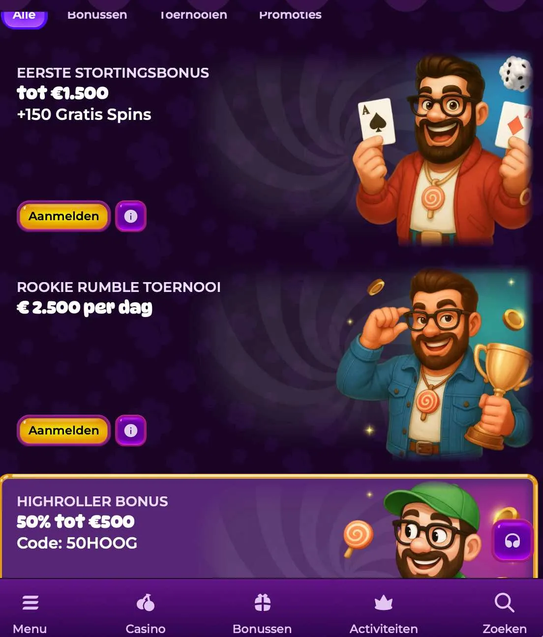 Welkomstbonus Spinania Casino